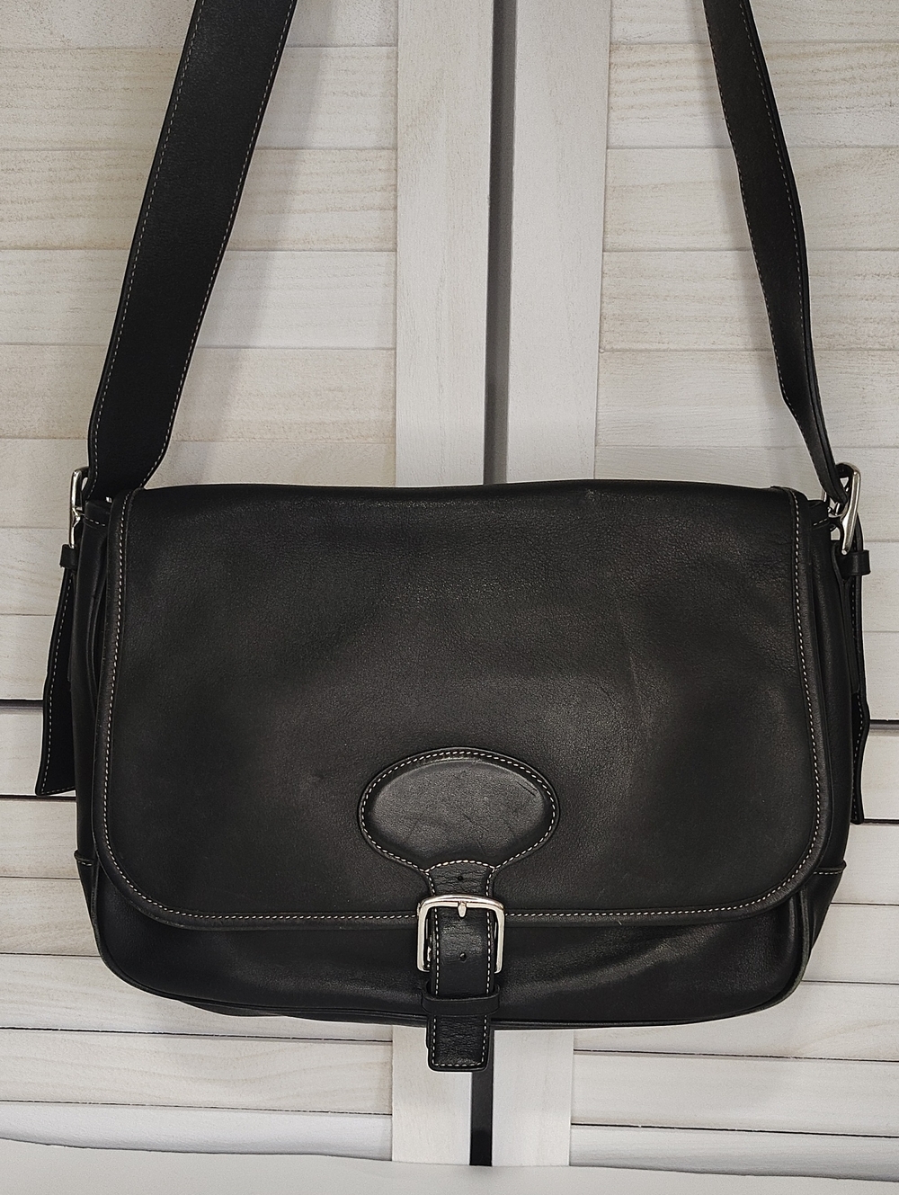 Vintage Coach Hamptons Black Leather Bag - Gem